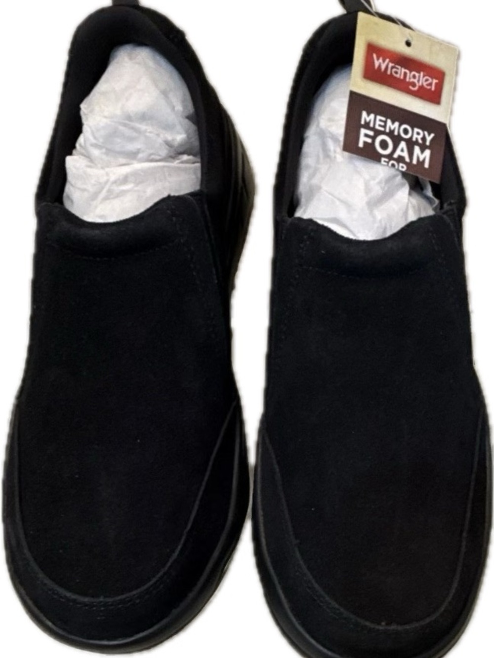 Wrangler Black Slip-On Suede Memory Foam Loafers